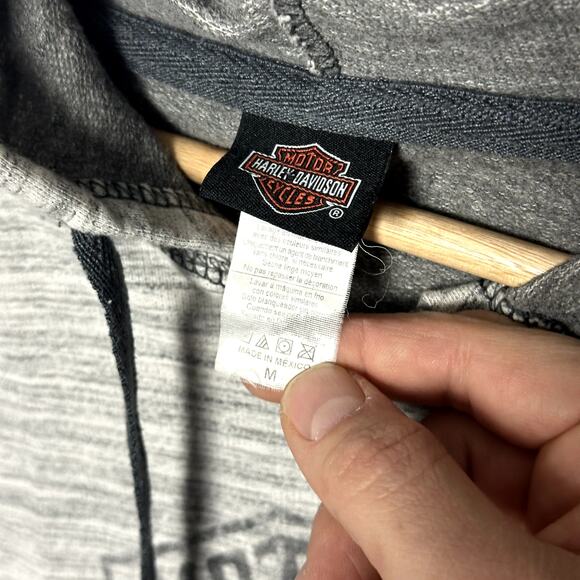 Harley Davidson Y2K Zip Up Hoodie Black Jack Harley Medium Women's - Picture 5 of 8